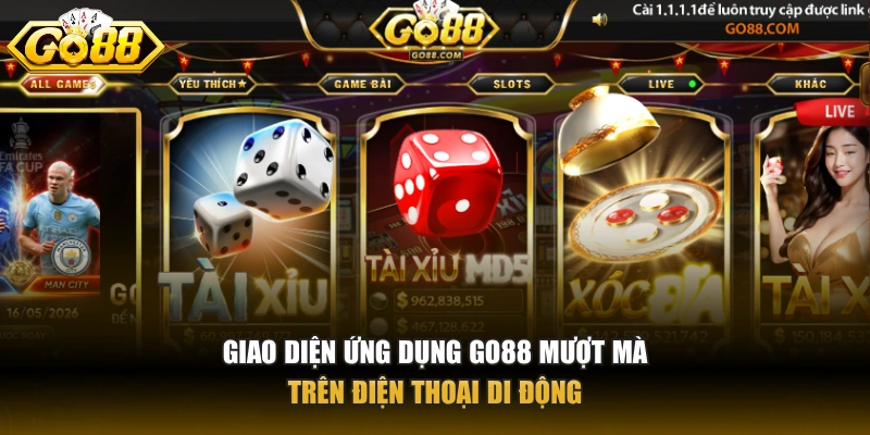 Go88 Giao diện ứng dụng GO88 mượt mà trên điện thoại di động